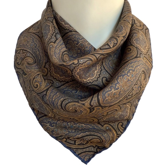 Robert Talbott Silk Paisley Pocket Square 🇮🇹 – Made in Italy - Picture 1 of 9